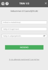 Opret nemt spillekonto hos Casinosjov.dk