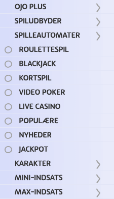 playojo spil menu
